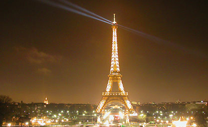 Touristic attractions of Europe : The Eiffel Tower, Paris, France
