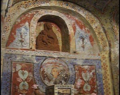 Touristic attractions of Malta : catacombs and frescoes of Ste Agatha, Rabat