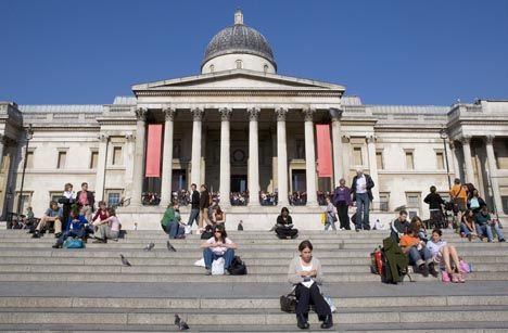 Touristic attractions of London UK : The National Gallery